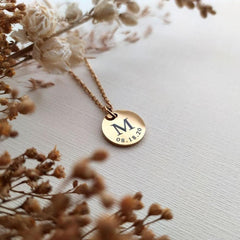 Personalized Initial Disc Name Necklace, Multiple Initial and Date Necklace Charms for Jewelry Necklace Stainless Steel Customized Mom Gift
