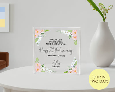 Personalized Acrylic Plaque 10x10cm Custom Picture Acrylic, Bible Verse, UV-Print, Anniversary Gift, Mother's Day Gift, Valentines Day Gifts