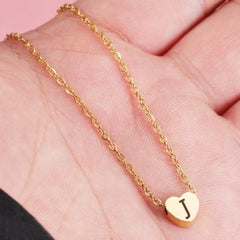 Personalized Initial Heart Necklace - Custom Mother's Day Gift - Dainty Minimalist Style - Initial Necklace