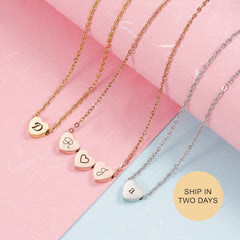 Personalized Initial Heart Necklace - Custom Mother's Day Gift - Dainty Minimalist Style - Initial Necklace