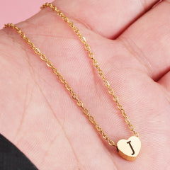 Personalized Initial Heart Necklace - Custom Mother's Day Gift - Dainty Minimalist Style - Initial Necklace