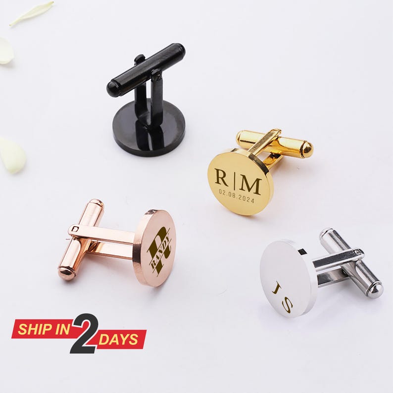 Personalised Engraved Groomsmen Gifts, Cufflinks for Men, Custom Grooms man, Gift Best Man Cufflinks, Wedding Gift, Father's Day