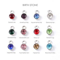 Personalized Birth Flower Necklace with Birthstone, Custom Name Floral Jewelry Gift for Her, Engraved Pendant for Birthday, Mother’s Day