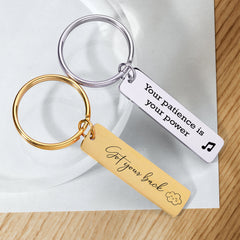 Personalized Stainless Steel Keychain, Custom Engraved Quote Keyring, Minimalist Gift for Him or Her, Couple Friendship Present