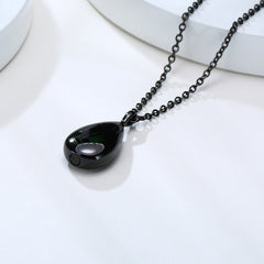 Personalized Pet Memorial Necklace, Custom Teardrop Ashes Urn Pendant, Engraved Pet Loss Jewelry, Cremation Keepsake Gift for Dog Cat Lovers