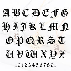 Personalized Old English Initial Disc Necklace Multiple Initial Date Charm Stainless Steel