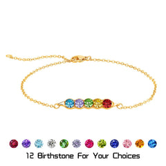Personalized Birthstone Pea Pod Bracelet, Custom Family Jewelry, Mother’s Day Gift, Silver Gold Adjustable Bracelet