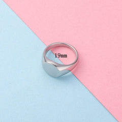 Personalized Initial Signet Ring – Custom Laser Engraved Stainless Steel Ring, Gold Silver Statement Ring, Unisex Gift