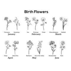 Personalized Birth Flower Necklace, Custom Family Birthstone Jewelry with Names Engraved Floral Pendant, Gift for Mom, Birthday Mother’s Day