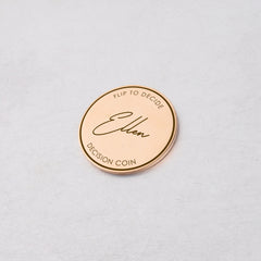 Custom Decision Coin, Stainless Steel Flip Coin, Silver Gold Rose Gold, Personalized Couples Valentines Gift, Engraved Decision Maker Token