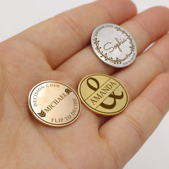 Personalized Decision Coin, Custom Flip Coin for Couples, Funny Gift for Boyfriend or Girlfriend, Engraved Coin Keepsake, Anniversary Gift