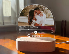 Custom Picture Music Plaque, Personalized Night Lamp Music Plaque, Anniversary Gift for Him, Valentines Day Gifts