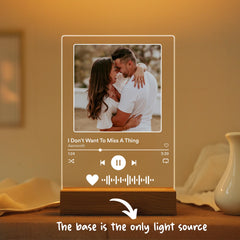 Custom Picture Music Plaque, Personalized Night Lamp Music Plaque, Anniversary Gift for Him, Valentines Day Gifts