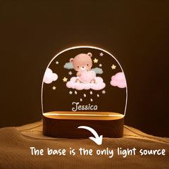 Baby Night Light, Cute Animal Night Light, Personalized Night Light, Custom Night Light, Baby Girl Gift, Animal Night Light, Gift For Kids