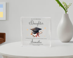Personalized Graduation Gift for Daughter, Custom Acrylic Plaque with Name and University, Graduation Decoration for Her