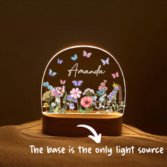 Custom Name Night Light, Cute Butterfly Flower Night Light, Personalized Night Light, Custom Night Light, Name Night Light, Gift For Kids