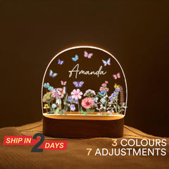 Custom Name Night Light, Cute Butterfly Flower Night Light, Personalized Night Light, Custom Night Light, Name Night Light, Gift For Kids