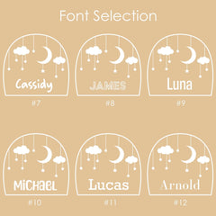 Personalized Rainbow Night Light for Kids, Custom Name Boho Nursery Lamp with Wooden Base, Baby Shower Gift, Child’s Room Nightlight Decor