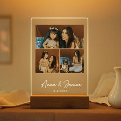 Personalized Night Lamp Photo Plaque, Custom Collage Picture 15x20cm Acrylic Stand, UV-Print, Mother's Day Gifts, Couple Gifts,
