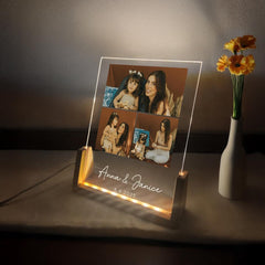 Personalized Night Lamp Photo Plaque, Custom Collage Picture 15x20cm Acrylic Stand, UV-Print, Mother's Day Gifts, Couple Gifts,