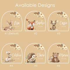 Personalized Baby Night Light, Custom Animal Name Lamp, Boho Nursery Decor for Kids Room, Woodland Deer Light, Baby Shower Gift, Newborn