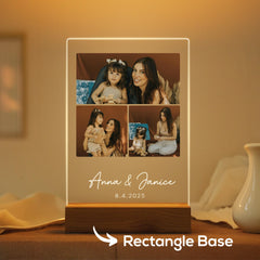 Personalized Night Lamp Photo Plaque, Custom Collage Picture 15x20cm Acrylic Stand, UV-Print, Mother's Day Gifts, Couple Gifts,