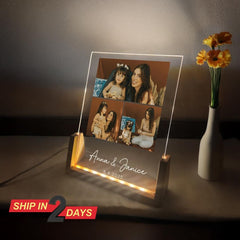 Personalized Night Lamp Photo Plaque, Custom Collage Picture 15x20cm Acrylic Stand, UV-Print, Mother's Day Gifts, Couple Gifts,