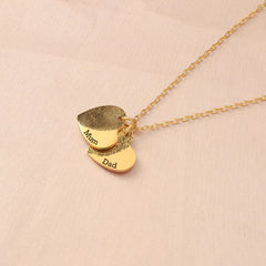 Personalized Fingerprint Heart Necklace, Custom Engraved Memorial Jewelry,Stainless Steel Pendant with Name, Gift for Mom, Dad, or Loved One