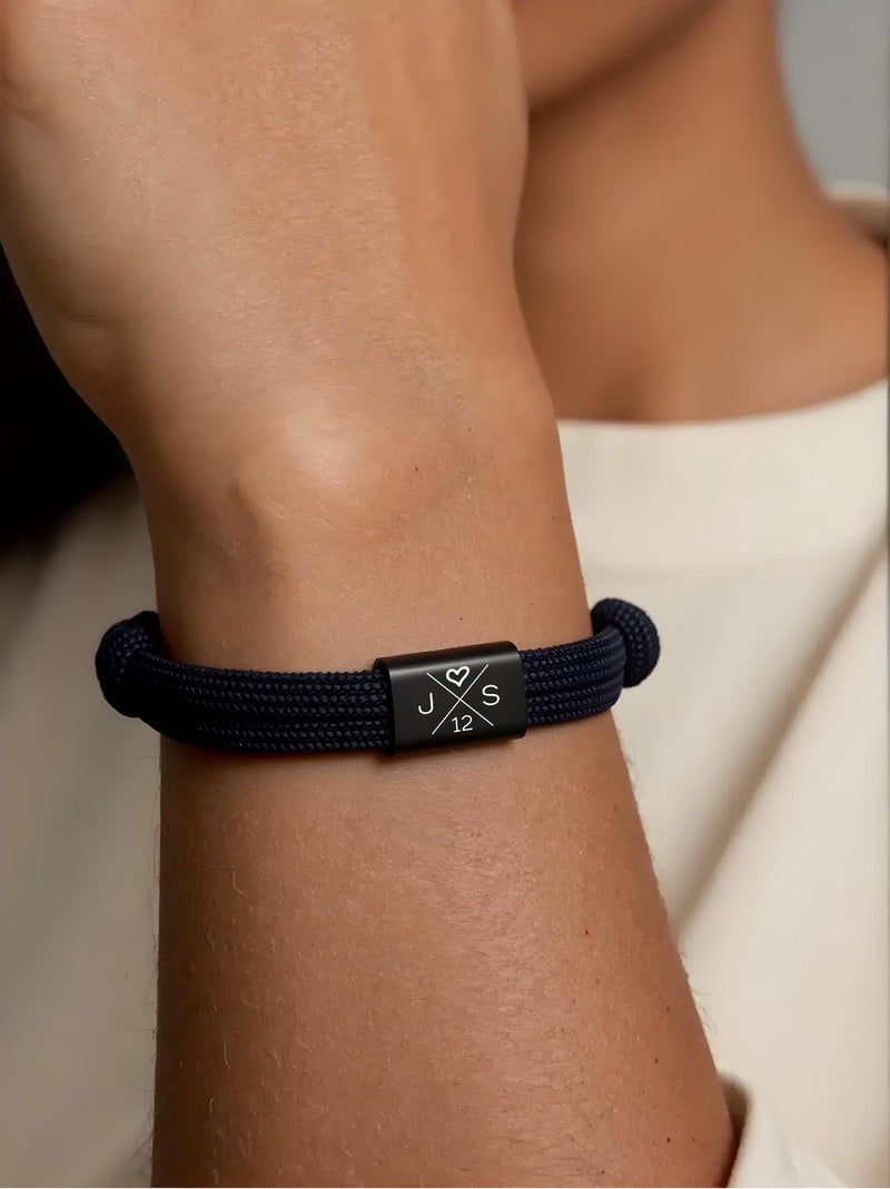 Personalized Paracord Bracelet with Name,Custom Engraved Rope Bracelet for Him or Her, Couple Gift, Friendship or Family Bracelet