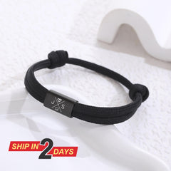 Personalized Paracord Bracelet with Name,Custom Engraved Rope Bracelet for Him or Her, Couple Gift, Friendship or Family Bracelet