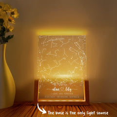 Personalized Star Map Night Light, Custom Constellation Lamp with Names and Date, Romantic Gift for Couples, Wedding or Valentine’s Day