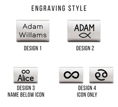 Personalised Paracord Name Bracelet, Custom Engraved Black Rope Bracelet with Silver Bead, Christian Symbol, Baptism Communion Birthday Gift