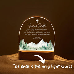 Personalized Baptism Night Light for Baby, Custom Christian Nursery Lamp with Bible Verse, Baby Dedication or Christening Gift