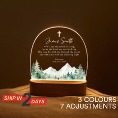 Personalized Baptism Night Light for Baby, Custom Christian Nursery Lamp with Bible Verse, Baby Dedication or Christening Gift