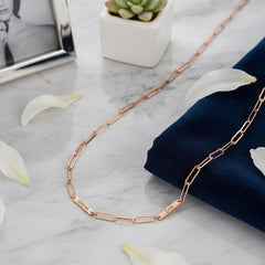 Personalized Paperclip Chain Name Necklace • Custom Engraved Bar Necklace • Minimalist Chain Jewelry Gift for Mom • Valentine’s Day Necklace