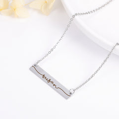 Bar Necklace Personalized, Heart Silver Gold Rose Gold Plated 304 Stainless Steel Dainty Bar Necklace in Minimalist Style
