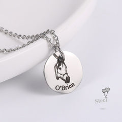 Personalized Pet Portrait Necklace| Pet Loss Memorial Necklace gift for women| Engraved Dog and Cat Necklace for animal lovers| dog mom gift