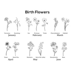 Combined Birth Month Flower Bouquet Necklace - Birth Flower Jewelry - Flower Necklace Gift Mothers Day Necklace - Personalized Gifts for Mom