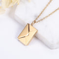 Custom Envelop Necklace, Personalised Locket Letter Pendant, Secret Message Engraving Gift for Woman, Anniversary, Birthday