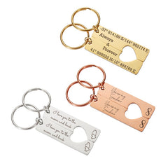 Personalized Couple Heart Keychain, Valentine Keychain, Special Date Location, Birthday Gift, Girlfriend Gift, Anniversary Gift Love Heart