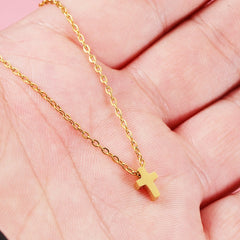 Dainty Cross Necklace - A Symbol of Faith and Love, Perfect Christian Jewelry Gift for Women and Girls, Stainless Steel and 18k Gold Plated
