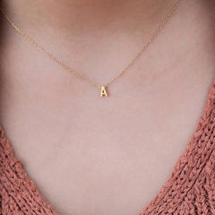 Minimalist Initial Necklace in Silver, or 18k Gold Plating - Dainty Monogram Necklace Perfect Gift for Mom, Best Friend, Birthday